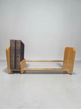 Napa Valley Wooden Rack, Books, VHS, CDs, Vintage 1990s 19"×6.5" One Tier Tan